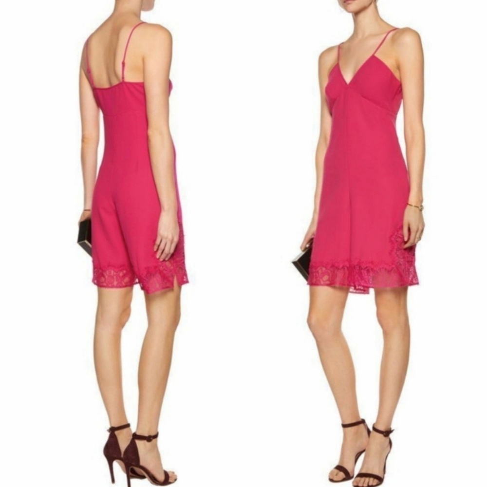 Maje Isadora Fuscia Crepe Romper In 1 NWT